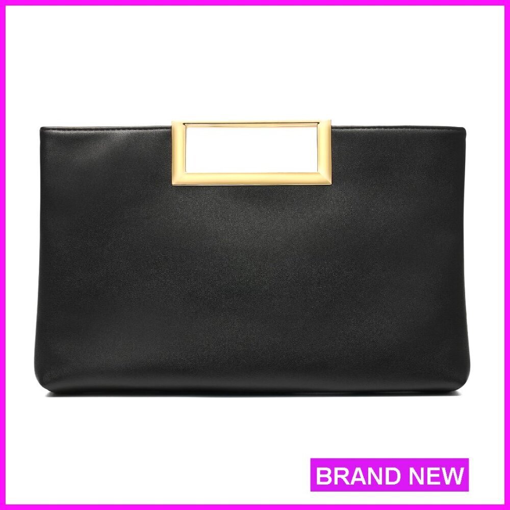 PU Leather Envelope Clutch with Detachable Strap for Formal Events